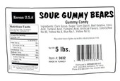  Kervan Sour Gummy Bears 5 lb. - 4/Case - Delight in Every Bite 
