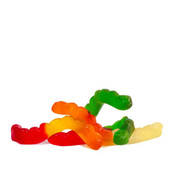  Albanese Large Assorted Fruit Gummi Worms 5 lb. - 4/Case Sweet Giant Gummy Worms 