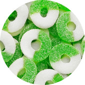  Albanese Green Apple Gummi Rings 4.5 lb. - 4/Case |  Juicy Green Apple Flavor 