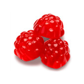  Albanese Berry Red Gummi Raspberries 5 lb. - 4/Case | Sweet Juicy Red Raspberry 