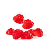 Albanese Berry Red Gummi Raspberries 5 lb. - 4/Case | Sweet Juicy Red Raspberry 