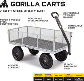 GORILLA Gorilla 1,000 lb. Steel Utility Cart - Robust Performance for Demanding Tasks 
