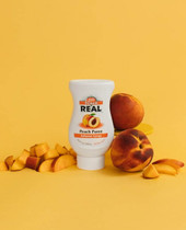 Real 16.9 fl. oz. Peach Puree Infused Syrup - Delicious Ripe Flavor - Chicken Pieces