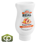Real 16.9 fl. oz. Peach Puree Infused Syrup - Delicious Ripe Flavor - Chicken Pieces