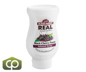 Real 16.9 fl. oz. Black Cherry Puree Infused Syrup - Sweet and Tart Flavor - Chicken Pieces