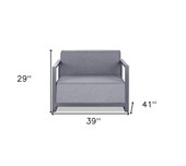 Gray Metal Arm Chair With Cushion