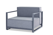 Gray Metal Arm Chair With Cushion