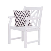 White Patio Armchair With Diagonal Design