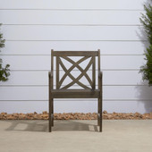 Distressed Patio Armchair With Decorative Back