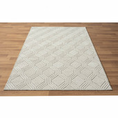 8' X 10' Gray And Ivory Geometric Stain Resistant Indoor Outdoor Area Rug