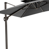 11' Dark Gray Polyester Round Tilt Cantilever Patio Umbrella With Stand