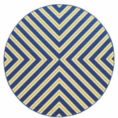 8' Round Navy Round Geometric Stain Resistant Indoor Outdoor Area Rug