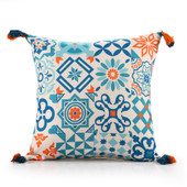 20" X 20" Blue Zippered Geometric Indoor Outdoor Throw Pillow - CP-HMEROOTS-517809