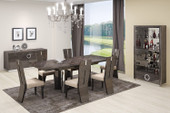 98.5" X 43.5" X 30" Gray Dining Table And 6" Chair Set