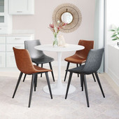 White Round Manufactured Wood Dining Set