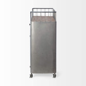 Rustic Metal Industrial Style Rolling Bar Cart