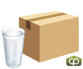 Carlisle 20 oz Clear Ribbed Plastic Tumbler (48/Case) - Durable Drinkware - Chicken Pieces