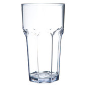 Carlisle 20 oz Clear Faceted Plastic Tumbler (24/Case) - Durable Design - Chicken Pieces