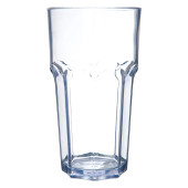 Carlisle 22 oz Clear Faceted Plastic Tumbler (24/Case) - Stain-Resistant Design - Chicken Pieces