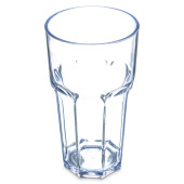Carlisle 22 oz Clear Faceted Plastic Tumbler (24/Case) - Stain-Resistant Design - Chicken Pieces