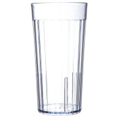 Carlisle 16 oz Clear Fluted Plastic Tumbler (72/Case) - Break-Resistant - Chicken Pieces