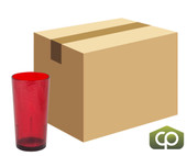 Cambro D24156 24 oz Ruby Red Crackled Plastic Tumbler (36/Case) - Lightweight - Chicken Pieces