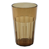 Cambro 14 oz Amber Fluted Plastic Tumbler (36/Case) - Chip-Resistant SAN Plastic - Chicken Pieces