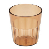 Cambro 9 3/10 oz Amber Fluted Chip-Resistant Plastic Tumbler (36/Case) - Chicken Pieces