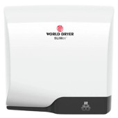 World Dryer Automatic Hand Dryer - 15 Second Dry Time, White Aluminum, 110-120V - Chicken Pieces
