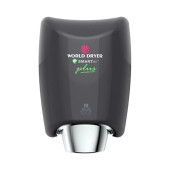 World Dryer Automatic Hand Dryer - 10 Second Dry Time, Black Aluminum, 120V - Chicken Pieces