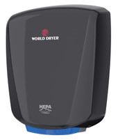 World Dryer Automatic Hand Dryer - 12 Second Dry Time, Aluminum Black - Chicken Pieces