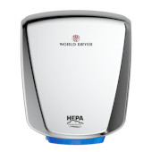 World Dryer Automatic Hand Dryer - 12 Second Dry Time, Polished Stainless Steel - Chicken Pieces