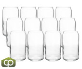 Libbey 209 16 oz Beer Can Glass - Safedge Rim, Clear, Novelty Shape (12/Case) - Chicken Pieces