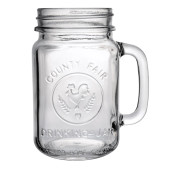 Libbey 97085 16 1/2 oz County Fair Drinking Jar, Clear Glass 12/Case - Chicken Pieces