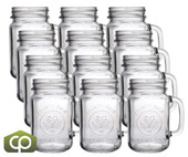 Libbey 97085 16 1/2 oz County Fair Drinking Jar, Clear Glass 12/Case - Chicken Pieces