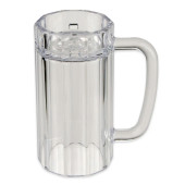 GET 00086-1-SAN-CL 16 oz Clear SAN Plastic Beer Mug - Large Handle (24/Case) - Chicken Pieces
