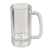 GET 00086-1-SAN-CL 16 oz Clear SAN Plastic Beer Mug - Large Handle (24/Case) - Chicken Pieces