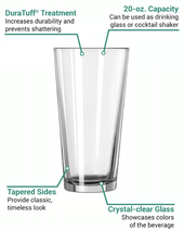 Libbey 15144 20 oz DuraTuff Restaurant Basics Mixing Glass - (12/Case) - Chicken PiecesLibbey 15144 20 oz DuraTuff Restaurant Basics Mixing Glass - (12/Case) - Chicken Pieces