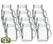 Arcoroc FK209 4 3/4 oz Glass Mason Jar w/ Handle (12/Case) - Charming Glassware - Chicken Pieces