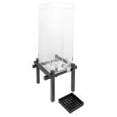Cal-Mil 3 gal Beverage Dispenser w/ Infuser - Clear Acrylic & Black Metal Base - Chicken Pieces
