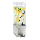 Cal-Mil 3 gal Beverage Dispenser w/ Ice Tube - Plastic Container, Stainless Base - Chicken Pieces