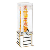 Cal-Mil 3 gal Beverage Dispenser w/ Infusion Chamber - White Steel Base - Chicken Pieces