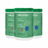 Organika Organic Spirulina Powder, 3 Bottles of 300 g - Plant-Based Protein - Chicken Pieces