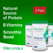 Organika Organic Spirulina Powder, 3 Bottles of 300 g - Plant-Based Protein - Chicken Pieces