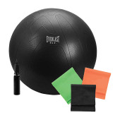 Everlast Exercise Ball and Stretch Bands Kit - Complete Workout Set - Chicken Pieces