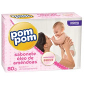 POMPOM Almond Soap Bar 6 CASE - 12 Bars of 70g Each | Luxurious Almond Soap - Chicken Pieces