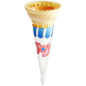 JOY #1 Pointed Bottom Jacketed Cake Cone Dispenser Pack - 1056/Case | Easy to Hold - Chicken Pieces