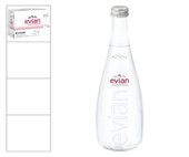 Chicken Pieces Evian Natural Spring Mineral Water, 750ml/25.3oz Glass Bottles (12 Pack) 