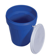 Chicken Pieces Eagle Manufacturing 40 Gallon Blue Plastic Barrel Drum with Plastic Lever-Lock 
