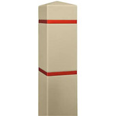 Chicken Pieces Innoplast BollardGard 6 1/2" x 60" Tan Square Bollard Cover with Reflective Stripes 